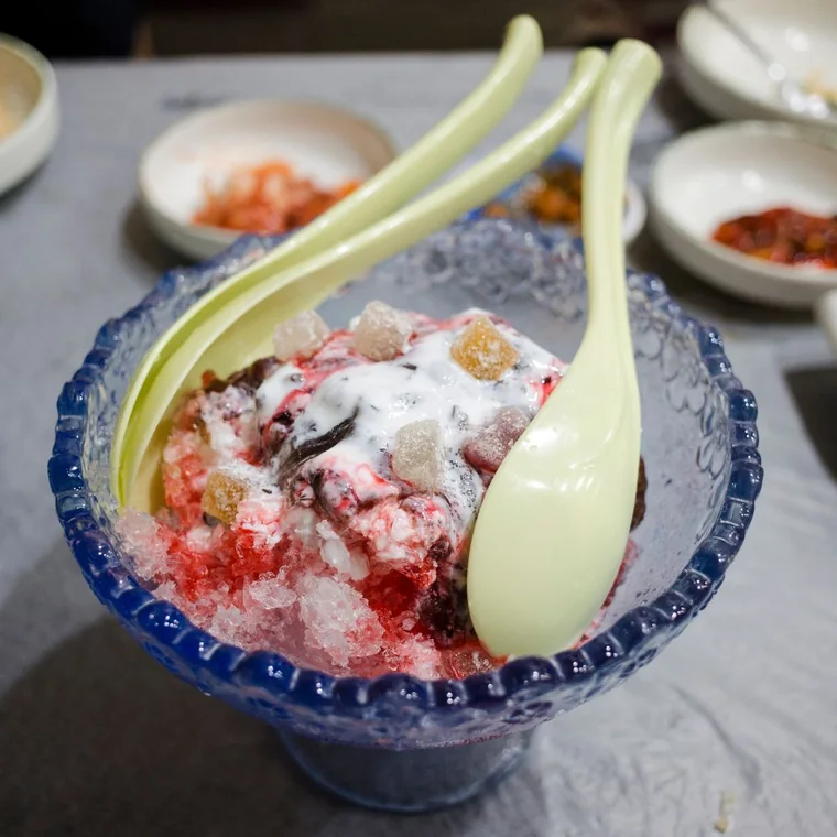 全部のシロップをかけたかき氷